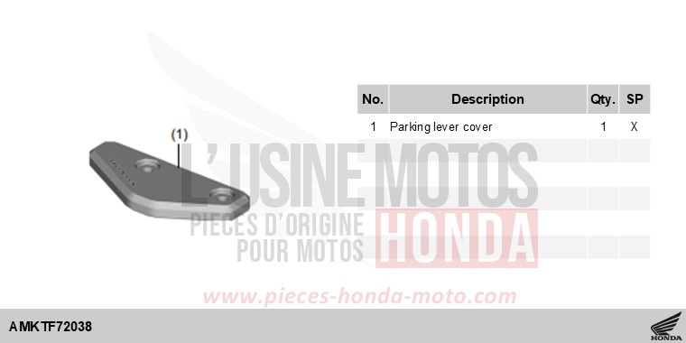 KIT,PARKING LEVER COVER de Forza 750 IRIDIUM GRAY METALLIC (NHC65) 2025